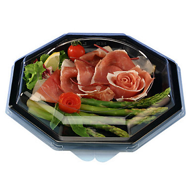 Assiette octogonale noire (photo) Assiette octogonale noire (photo)