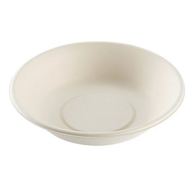 Assiette creuse en pulpe de canne à sucre - Diamètre 18 cm
