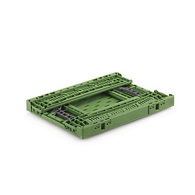 Bac plastique ajouré gerbable pliable norme Europe 400 x 300 x 120 mm - 11 L