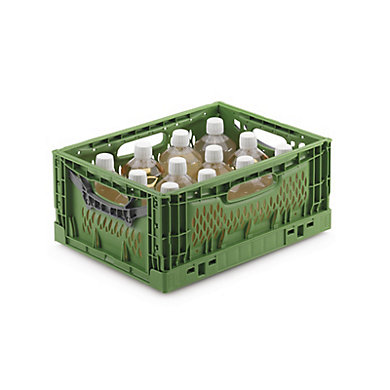 Bac plastique ajouré gerbable pliable norme Europe 400 x 300 x 180 mm - 17 L