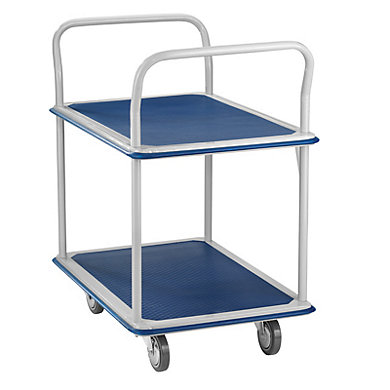 Chariot à double plateau 250 kg charge maximale 300 kg 900 x 600 x 995 mm