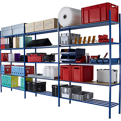 Rayonnage semi-lourd emboîtable tubulaire - modèle Protub - Profondeur 400 mm longueur 4000/4000 mm