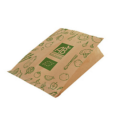 Sac primeur en kraft imprimé AB Sac primeur en kraft imprimé AB