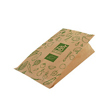 Sac primeur en kraft imprimé AB Sac primeur en kraft imprimé AB