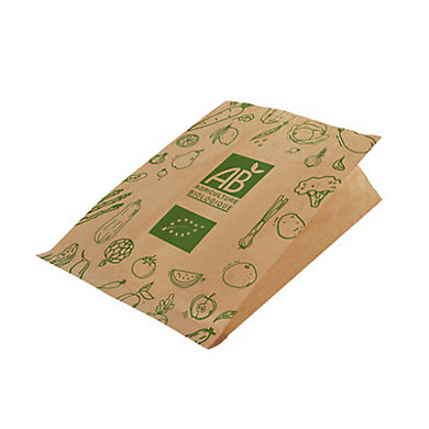 Sac primeur en kraft imprimé AB Sac primeur en kraft imprimé AB