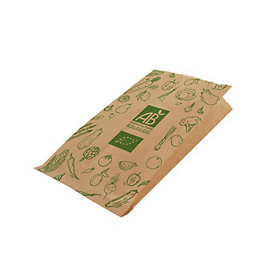 Sac primeur en kraft imprimé AB Sac primeur en kraft imprimé AB