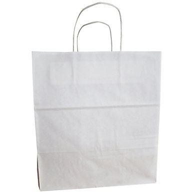 Sac traiteur kraft à poignées torsadées - BLANC 36,5 x 32 x 33 cm