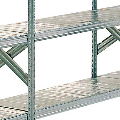 Tablette galvanisée pour rayonnage semi-lourd Galvastar - Profondeur 400 mm longueur 1500/1580 mm